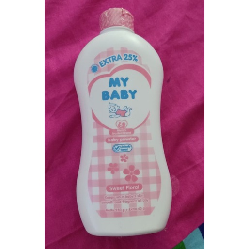 bedak bayi powder my baby pink 250 gram sweety floral