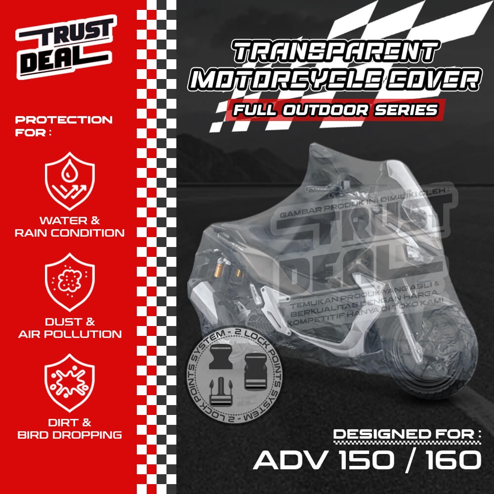 Sarung Cover Motor Plastik Transparan HONDA ADV 150 160 Selimut Penutup TEBAL Anti Air