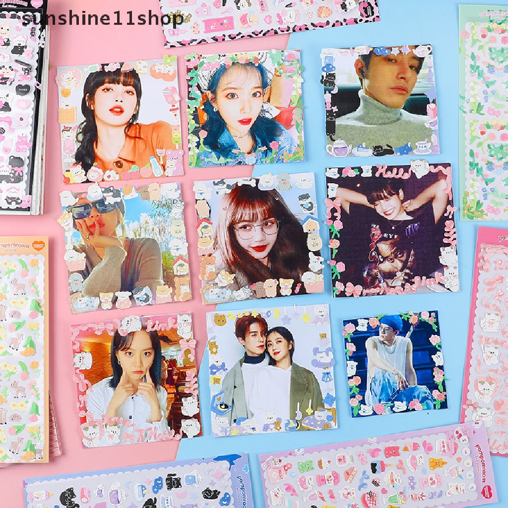 Sho6 /8 /12pcs a pack Kawaii Renda Tepi DIY washi tape scrapbooking diary scene Bingkai Foto Dekorasi Lucu er Alat Tulis Sekolah N