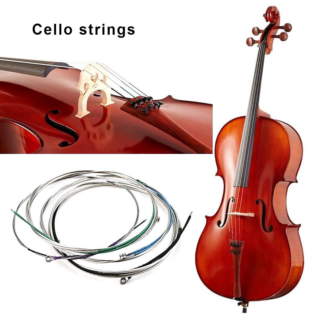Huit 4Pcs Instrumen String Bagian Penuh Viola Belajar A D G C Set Indah Pengganti Keperakan Aksesoris Kompatibel