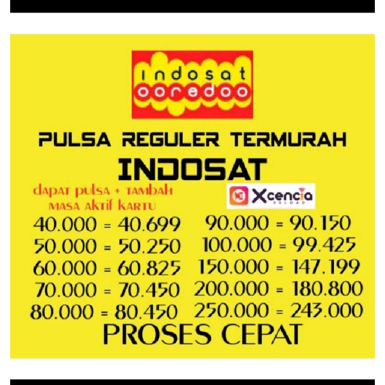 TERMURAH ISI ULANG PULSA REGULER INDOSAT M3 | IM3 | MENTARI 50K 60K 70K 80k 90K 100K 150K 200K TAMBA