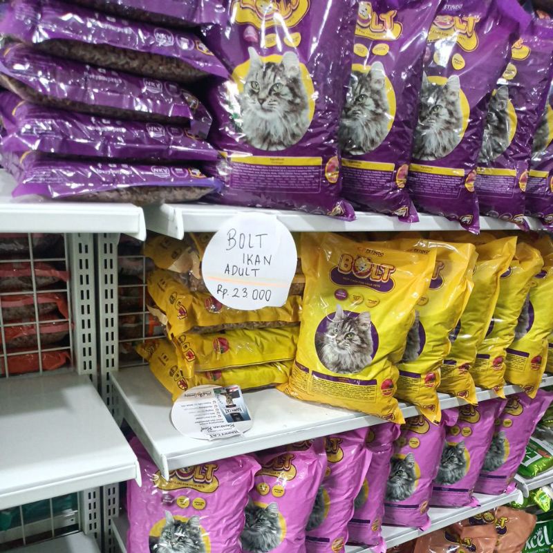 EKSPEDISI (PAKET 10KG)MAKANAN KUCING BOLT CAT ADULT ALL VARIAN KEMASAN 1KG REPACK/ CAT FOOD/ BOLT CAT / DRYFOOD