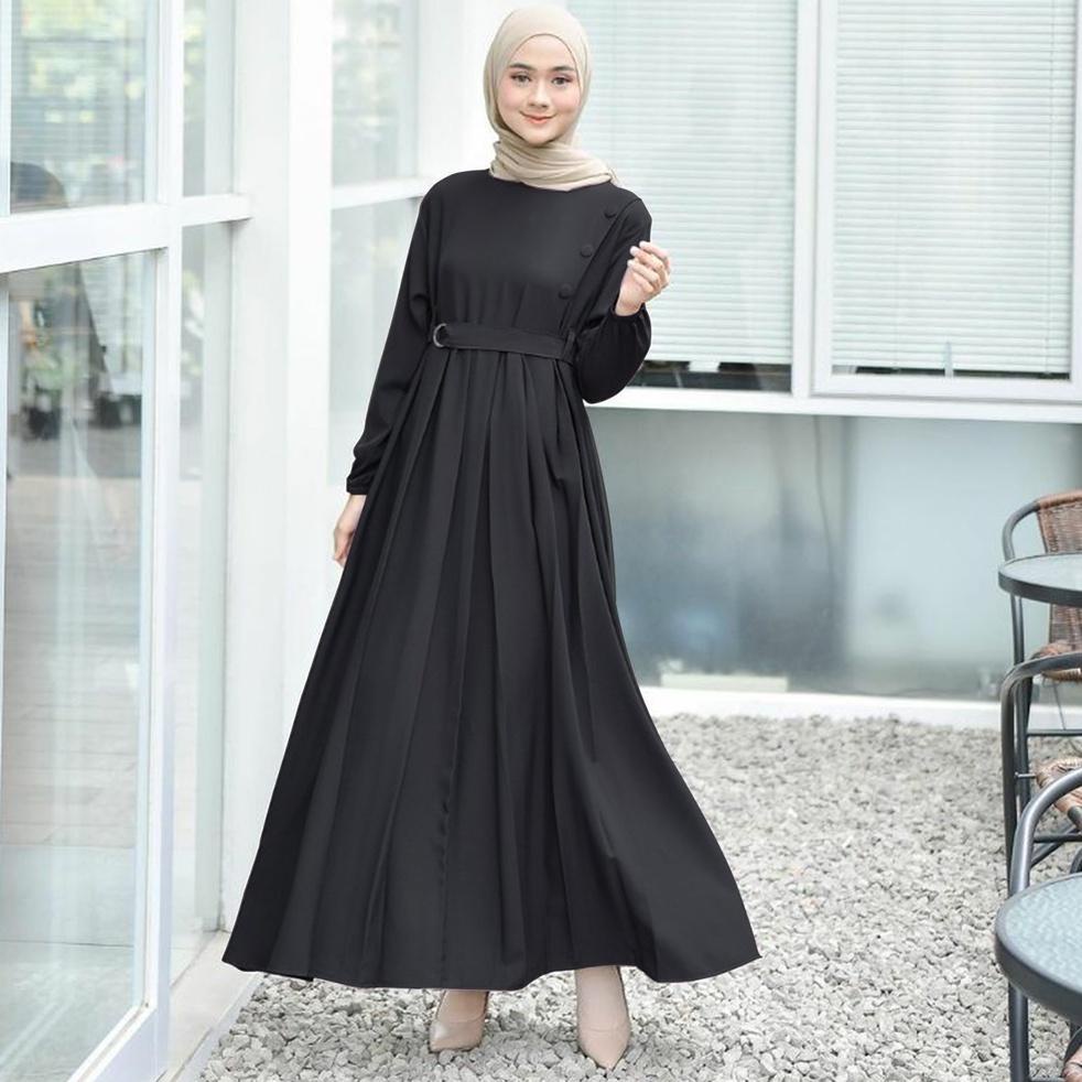 MURAH Baju Gamis remaja Terbaru polos Rempel moscrepe premium Big size LD 120 LD 130 LD 140 Panjang 