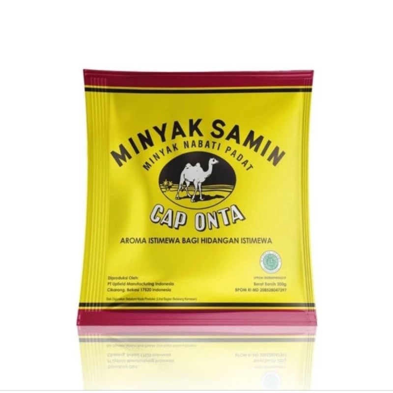 

Minyak Samin Cap Onta Minyak Nabati Untuk Masakan Kemasan Plastik 200gr