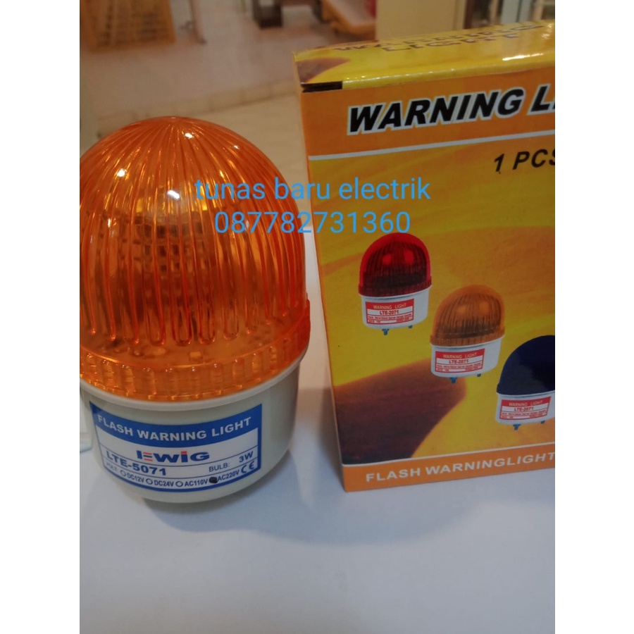 WARNING LIGHT LED EWIG LTE-5071(2,5") MODEL STROBE(KEDIP)FLASH LED -