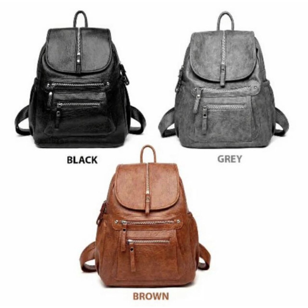 Ransel Tas ransl Semi Kulit Wanita Emory Ocy Murah Backpack Cantik Casual Kerja Kuliah Ransel Muftif