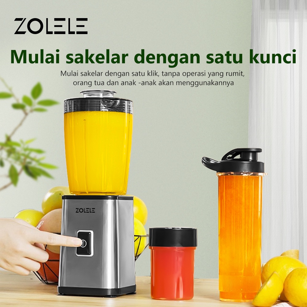 ZOLELE Blender Juicer Besar 1520ML Cold Ampas Terpisah 3 In 1 Pembuat Jus Sharp Ampas Juicer Mixer Stainless Steel ZI101