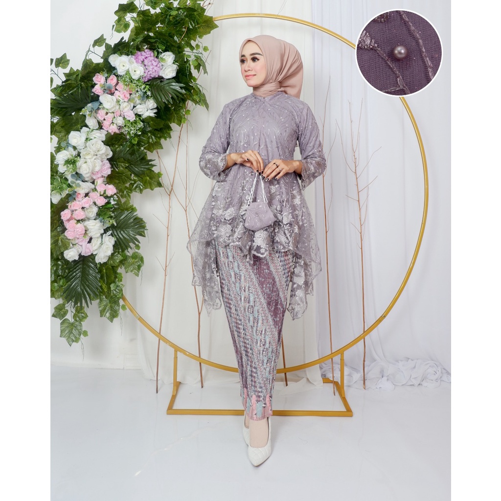 BA setelan Kebaya busui friendly krah shanghai atasan kebaya brukat kebaya modern kebaya brukat modern wisuda lamaran