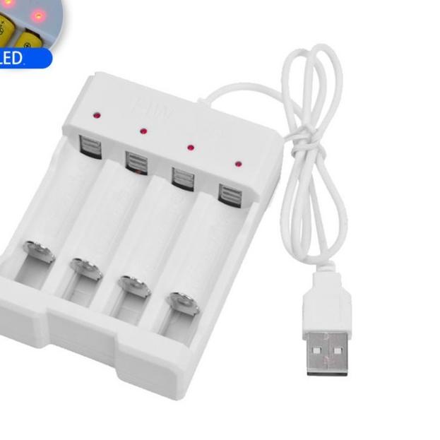 Terjangkau Charger Baterai USB Plug 4 slot for AA/AAA Cas Batre USB Port