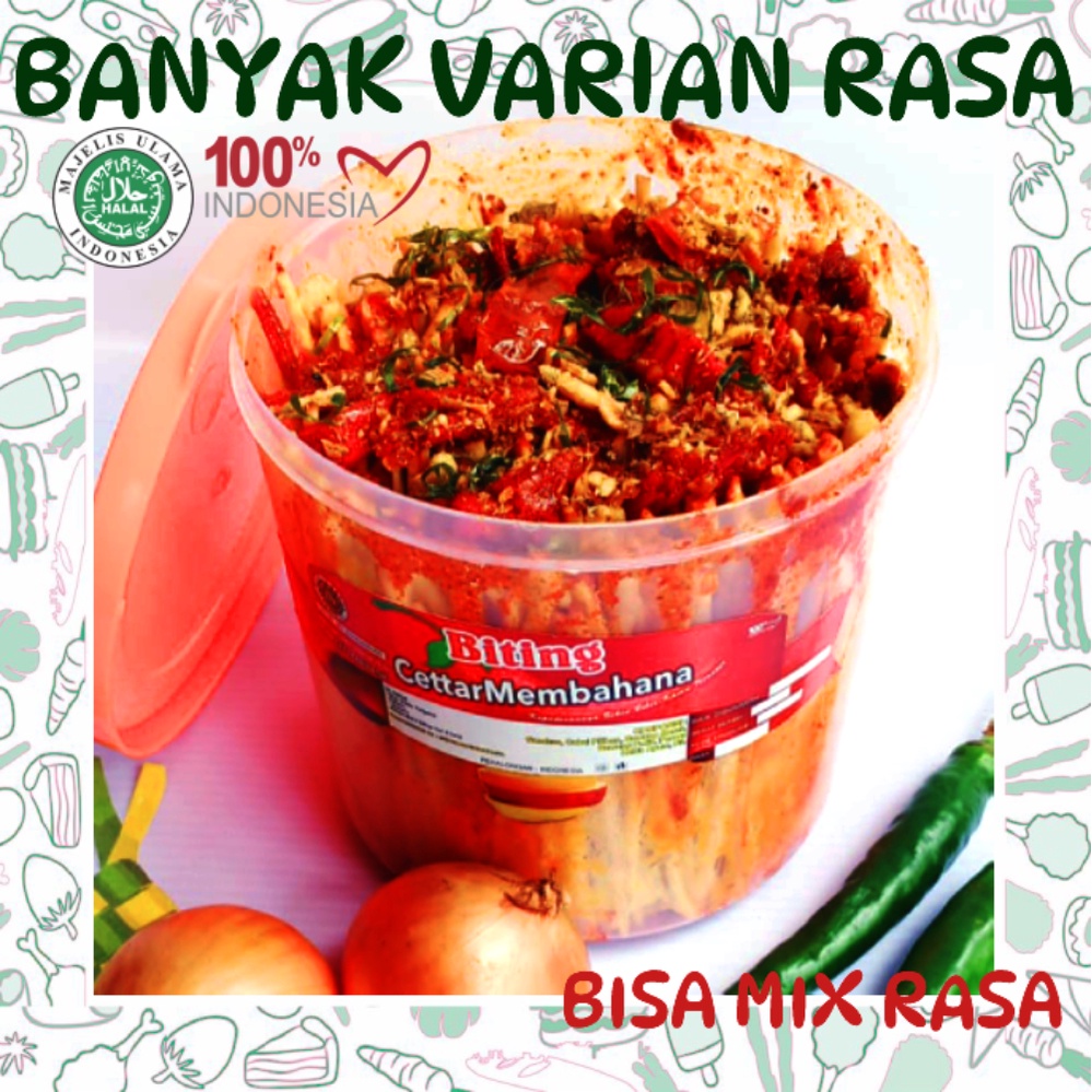 

Mie lidi PEDAS Biting Sambel Uleg Toples ±800 gr - Pedas Level 1-17