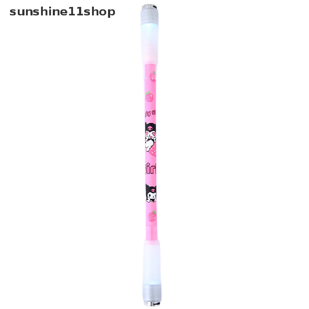 Sho Keren Lucu Kartun Bercahaya Rotag LED Flash Gel Pen Gaming Spinning Pen Ballpoint Fashion 0.5mm Menghilangkan Stress Pen N