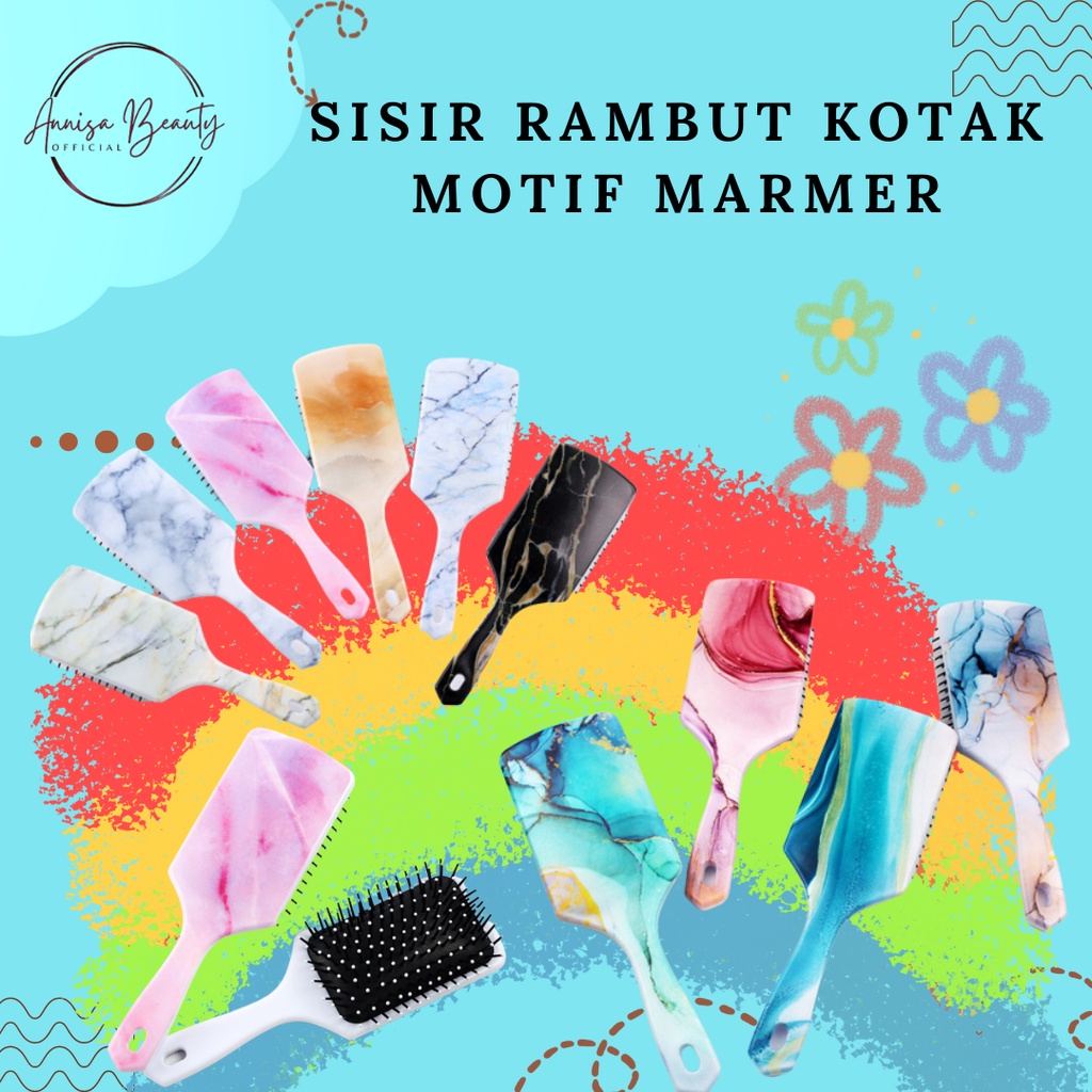 [100%ORIGINAL] Sisir Rambut Marmer Sikat Rambut Salon Tata Rambut Lurus Sisir Rambut Keriting Pijat Sikat Dayung Gadis Detangling Sikat Rambut