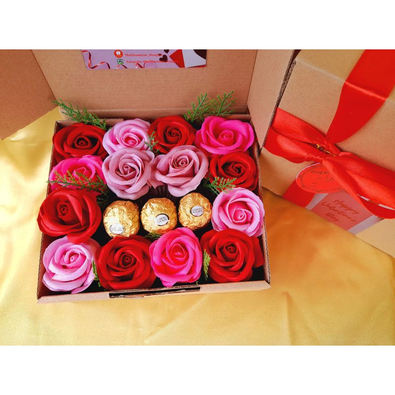 

Flower Box Rose Soap Hampers Ferrero Rocher Bloom Box Gift Set