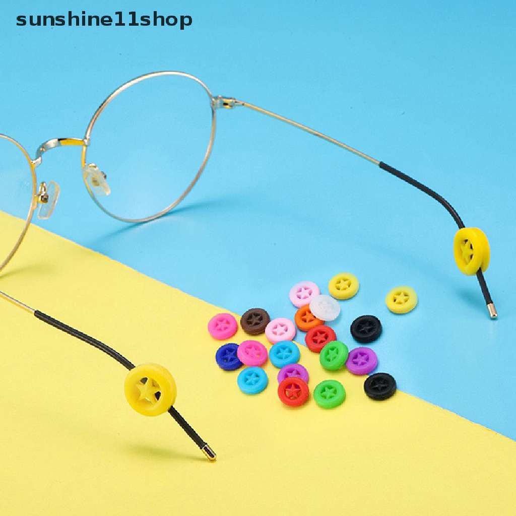 Sho 5pasang Penahan Kacamata Anti Slip Kacamata Bulat Silikon Temple Sleeve N