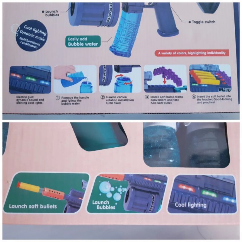 Mainan Tembakan Pluru Water Gel dan Busa 3 in 1 - Blaster Hydrogel Anak Laki Cowok