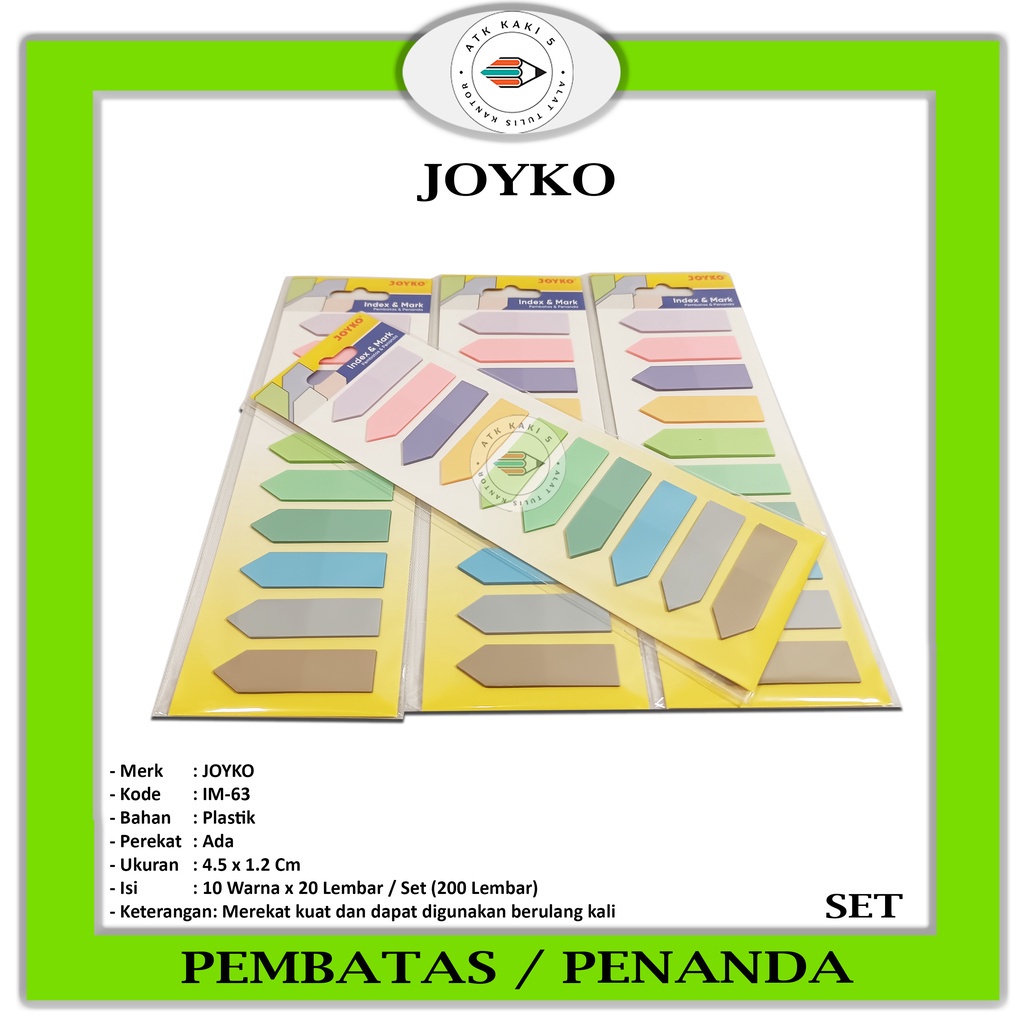 

JOYKO - Pembatas & Penanda Index & Memo IM-63 -Set