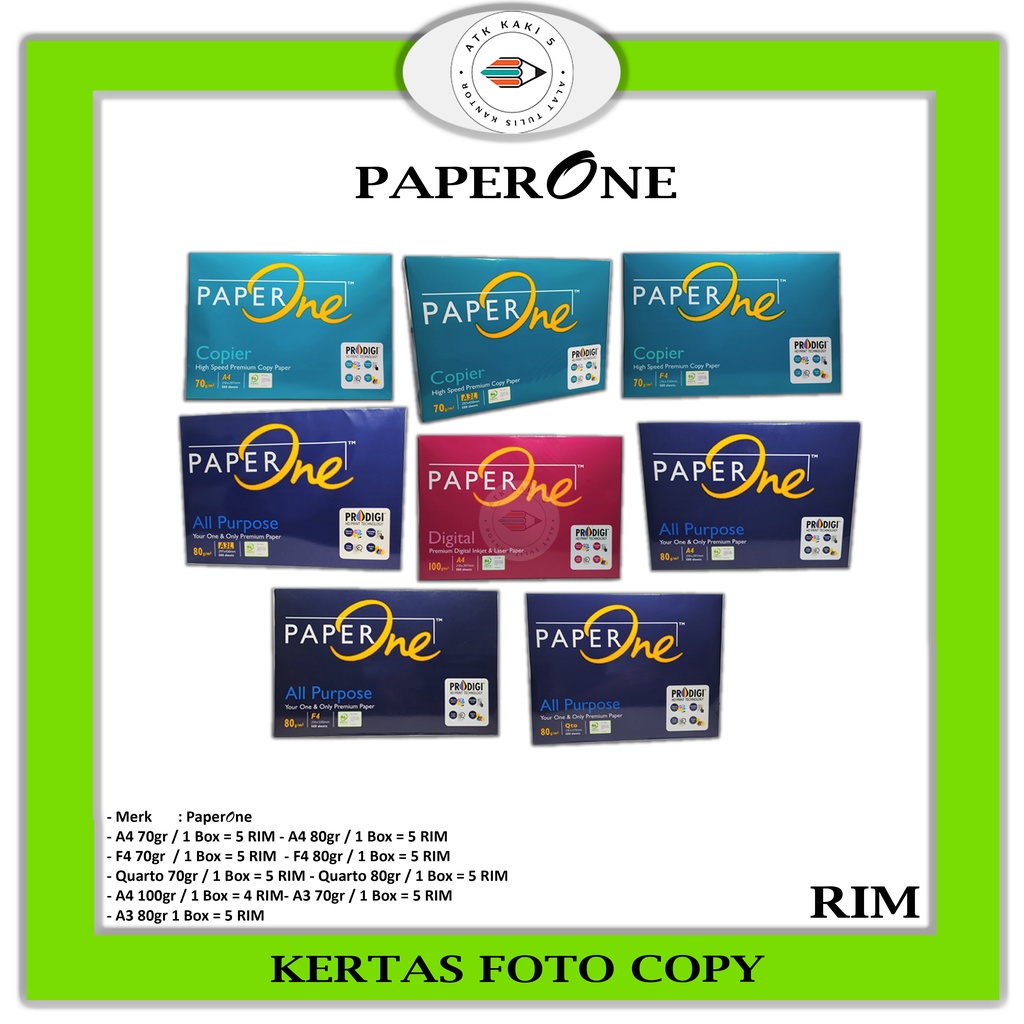 

KHUSUS INSTANT ONLY - Kertas Foto Copy / Paper One - SERIES [ 1 RIM ]