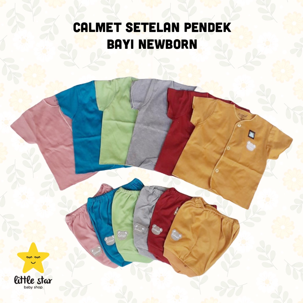 Calmet Set Baju Anak Bayi | Setelan Pakaian Pendek Bayi Cewek Cowok