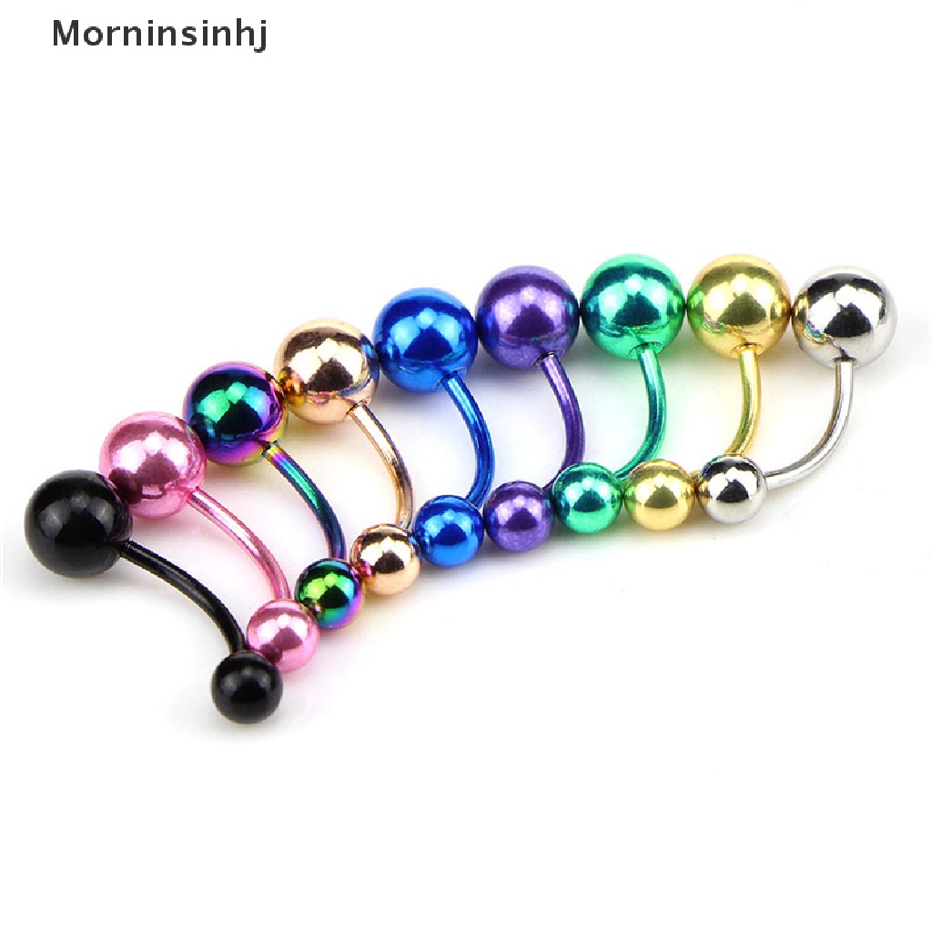 Mornin 9PCS/Bag Bola Belly Button Bar Cincin Pusar Barbel Tubuh Wanita Perhiasan id