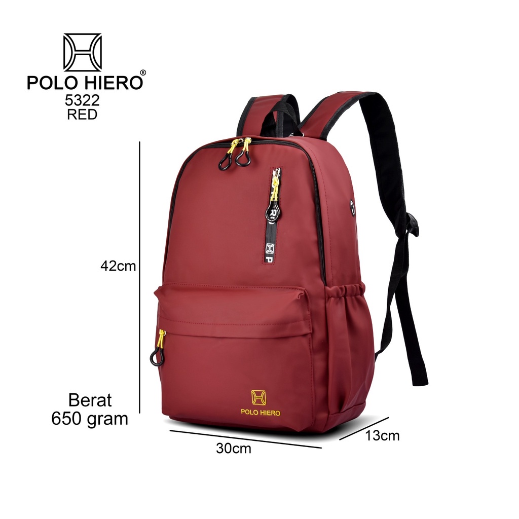 Tas Waterproof Polo Hiero 5322 Tas Ransel Laptop Tas Sekolah Unisex Ransel Fashion