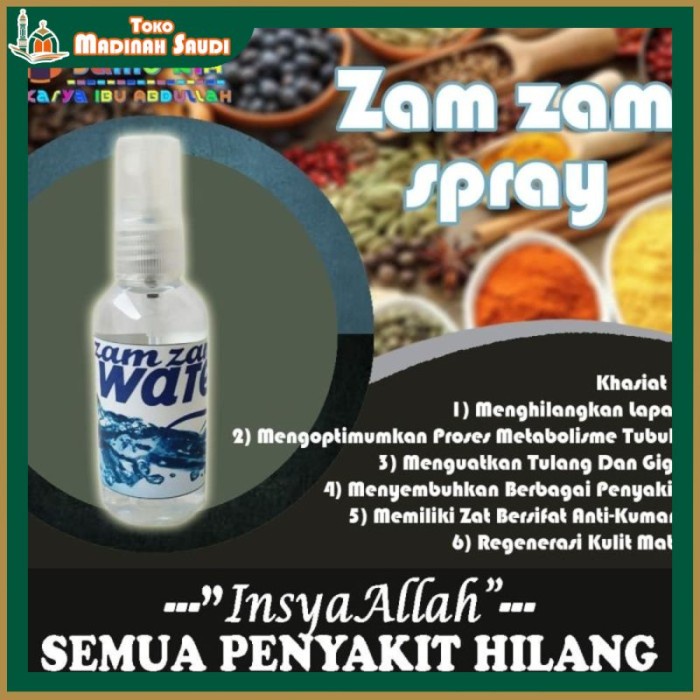 

Zamzam Spray Arab Saudi Atau Air Untuk Segala Macam Penyakit Premium