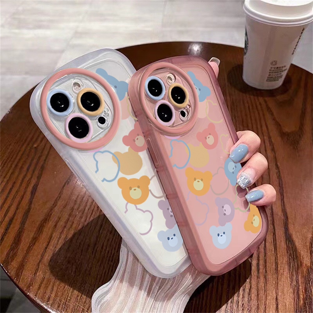 Samsung A04S A04 A04E A13 A03 A03S A23 A02S A11 A12 A10 A50 A52 A52s A20S A10S A51 M10 M32 M22 J7 PRO Cute Colorful Beruang Shockproof Rubber Soft Clear Casing Handphone BY