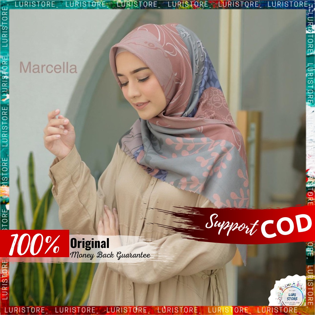 KERUDUNG MY LADY ORI MARCELLA Hijab Jilbab Segi Empat Segiempat Voal Motif Mylady Terbaru Premium