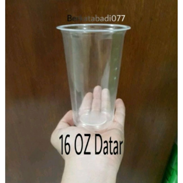 GELAS PLASTIK 16 oz Datar 7 Gram (M .CUP) PP 1 roll 50 pcs