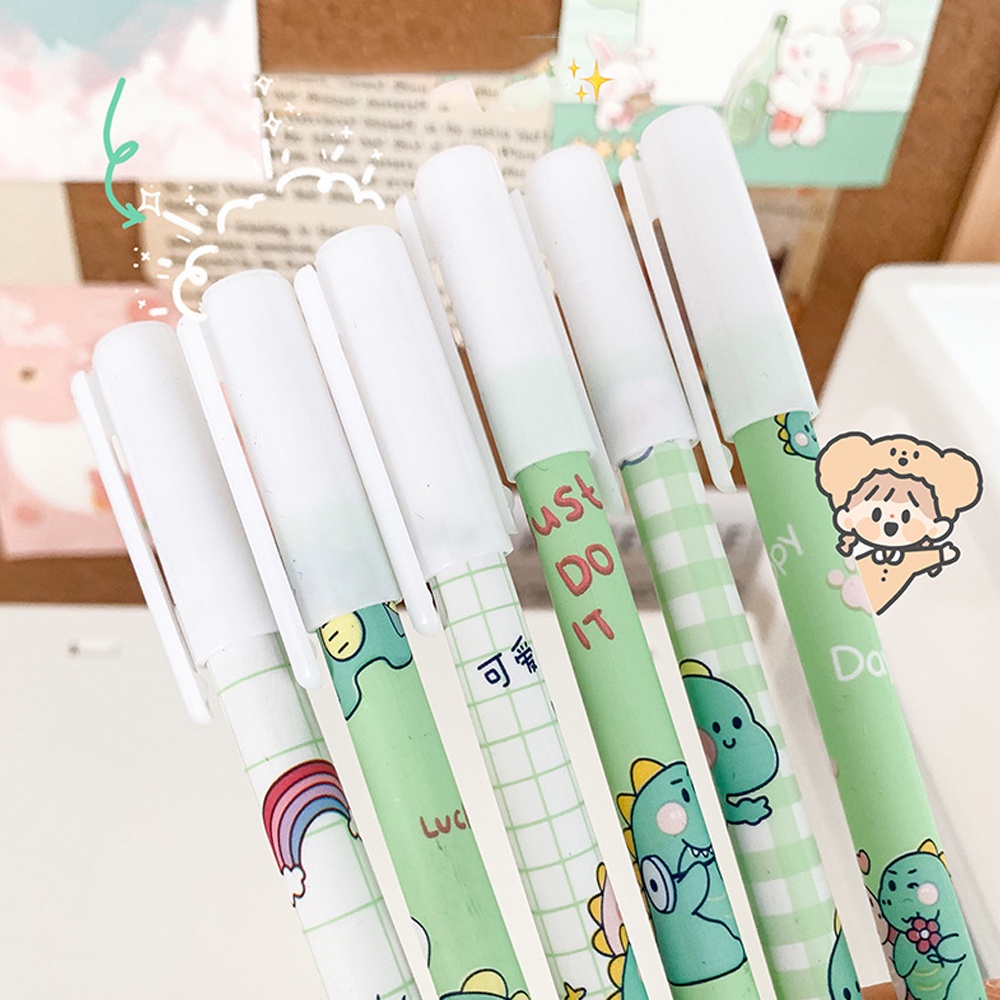 0.5mm Perlengkapan Kantor Sekolah Kartun Dihapus Gel Pulpen Dihapus Pena Biru Dihapus Pena Netral Tabung Jarum Penuh Untuk Pelajar
