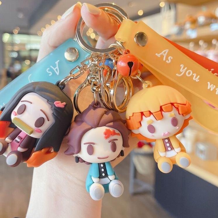 TrxXx4X8 Gantungan kunci Demon Slayer aksesoris Tas keychain karakter