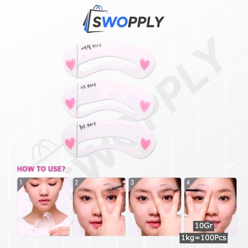 Swopply HL0376 Cetakan Alis Mini Brow Class 3 in 1 Cetakan Cetak Alis Eyebrow