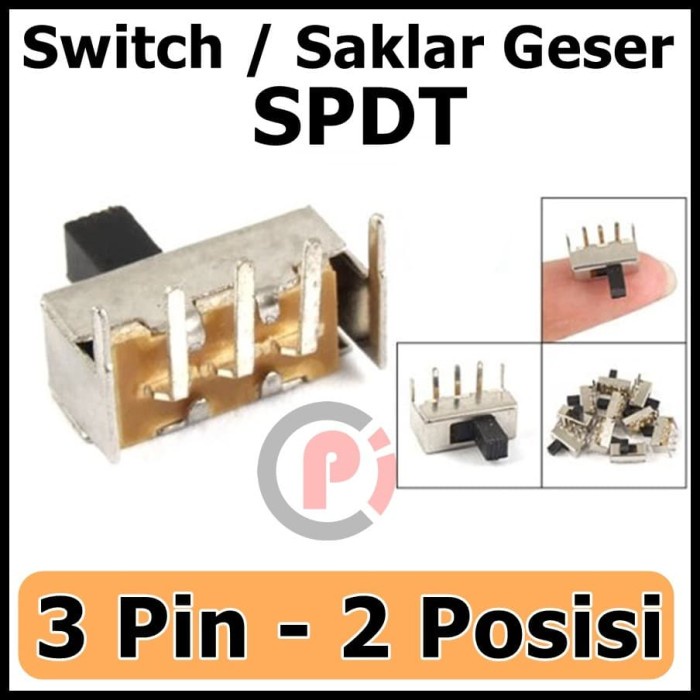 Switch Saklar Geser SPDT Siku 3 Pin 2 Posisi Vertical Slide