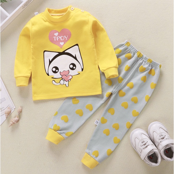 COD Piyama Anak setelan Baju Tidur Anak Laki dan Perempuan Import / Piyama Bayi PY12