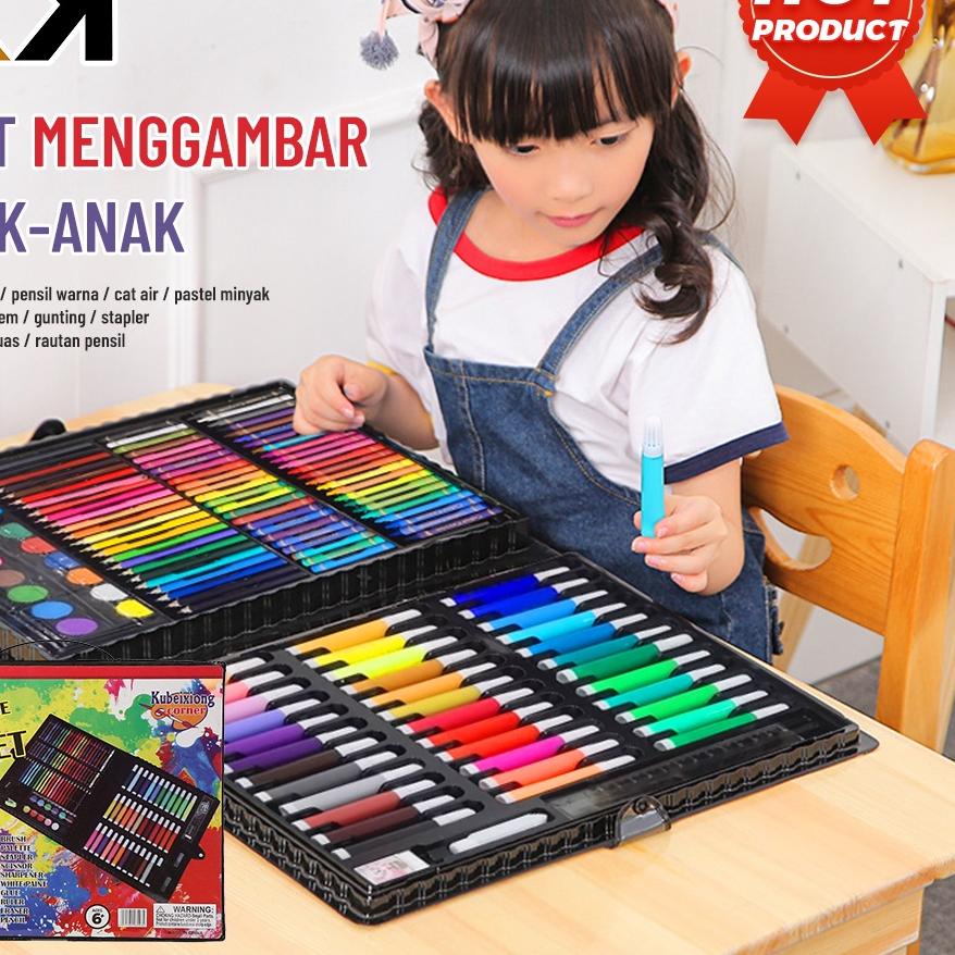 

DAPATKAN SEGERA ✾ (KK) Alat Menggambar Pewarna Colouring Set 150 pcs / Crayon set Macam Warna Cocok Menggambar Mewarnai`