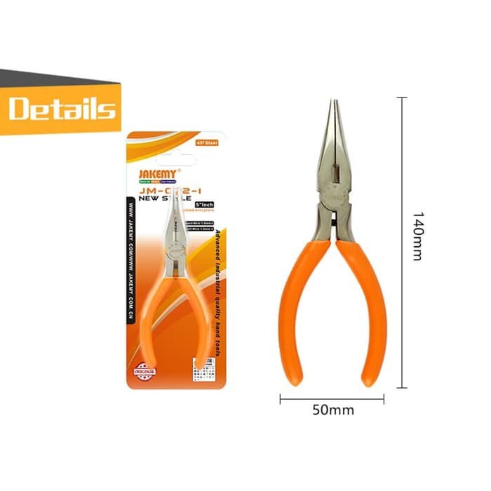 Jakemy Tang Lancip Mini 5inch JM-CT2-1 Pegangan Tangan Karet Anti Slip