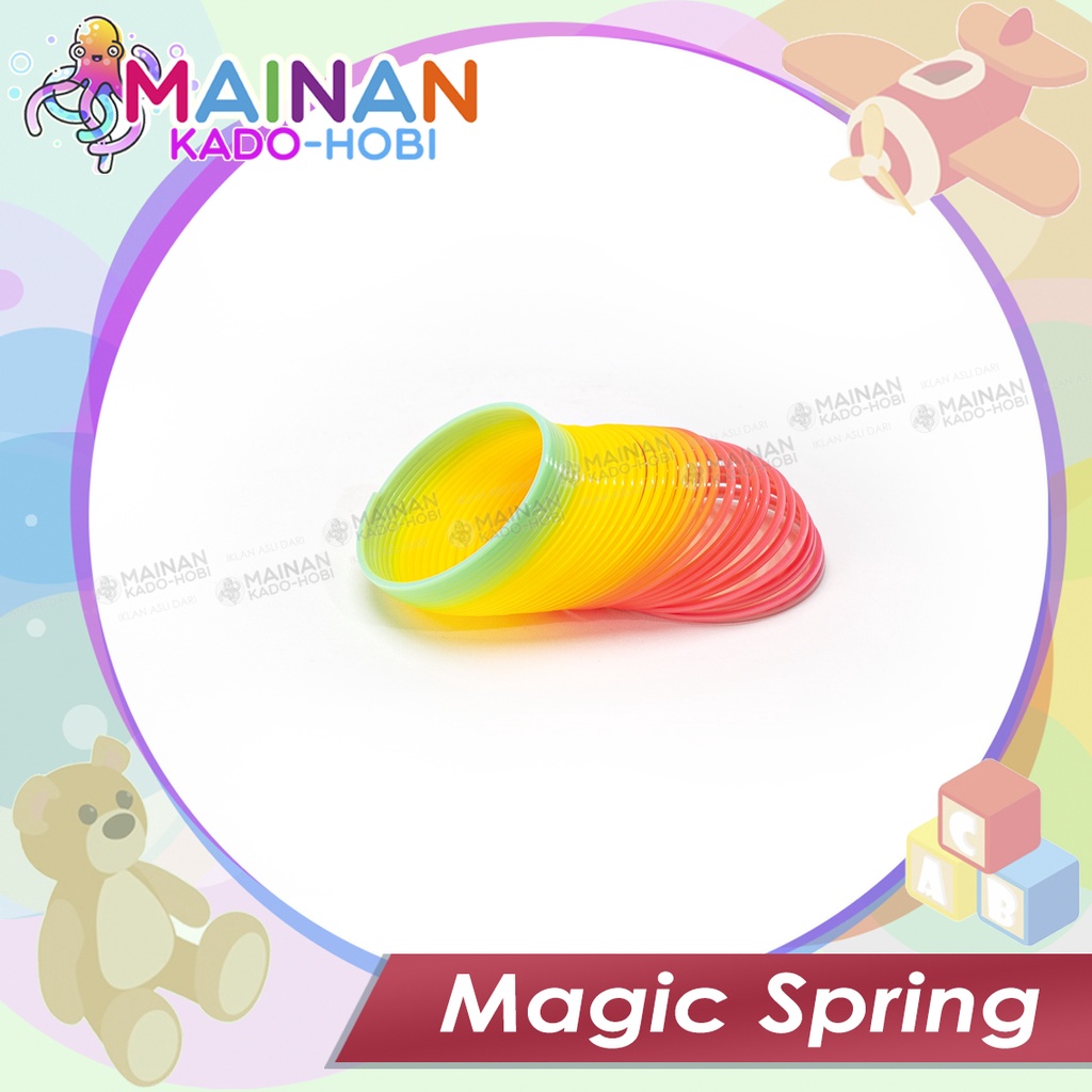 HADIAH KADO MAINAN EDUKASI TRADISIONAL ANAK PEGAS SLINKY MAGIC SPRING RAINBOW