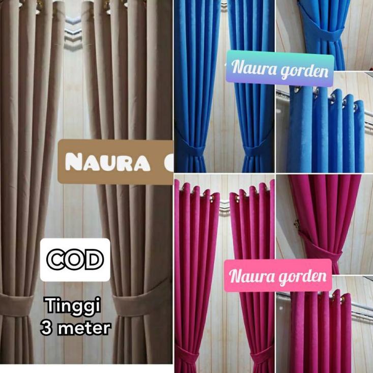 Diskon Ekonomis Gorden jendela panjang 3 meter  Hordeng 270cm dan 3 meter polos minimalis murah mewa