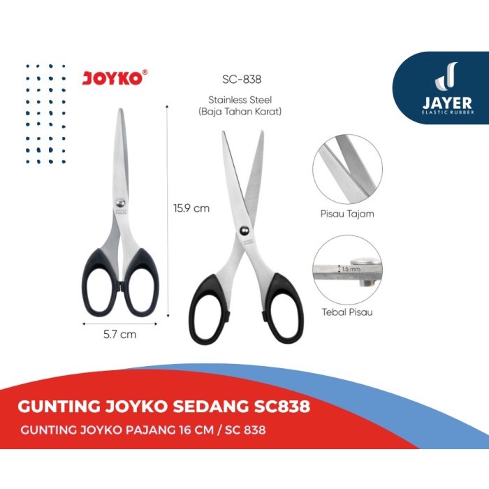 Gunting kertas joyko ukuran Sedang / Gunting Joyko tahan karat