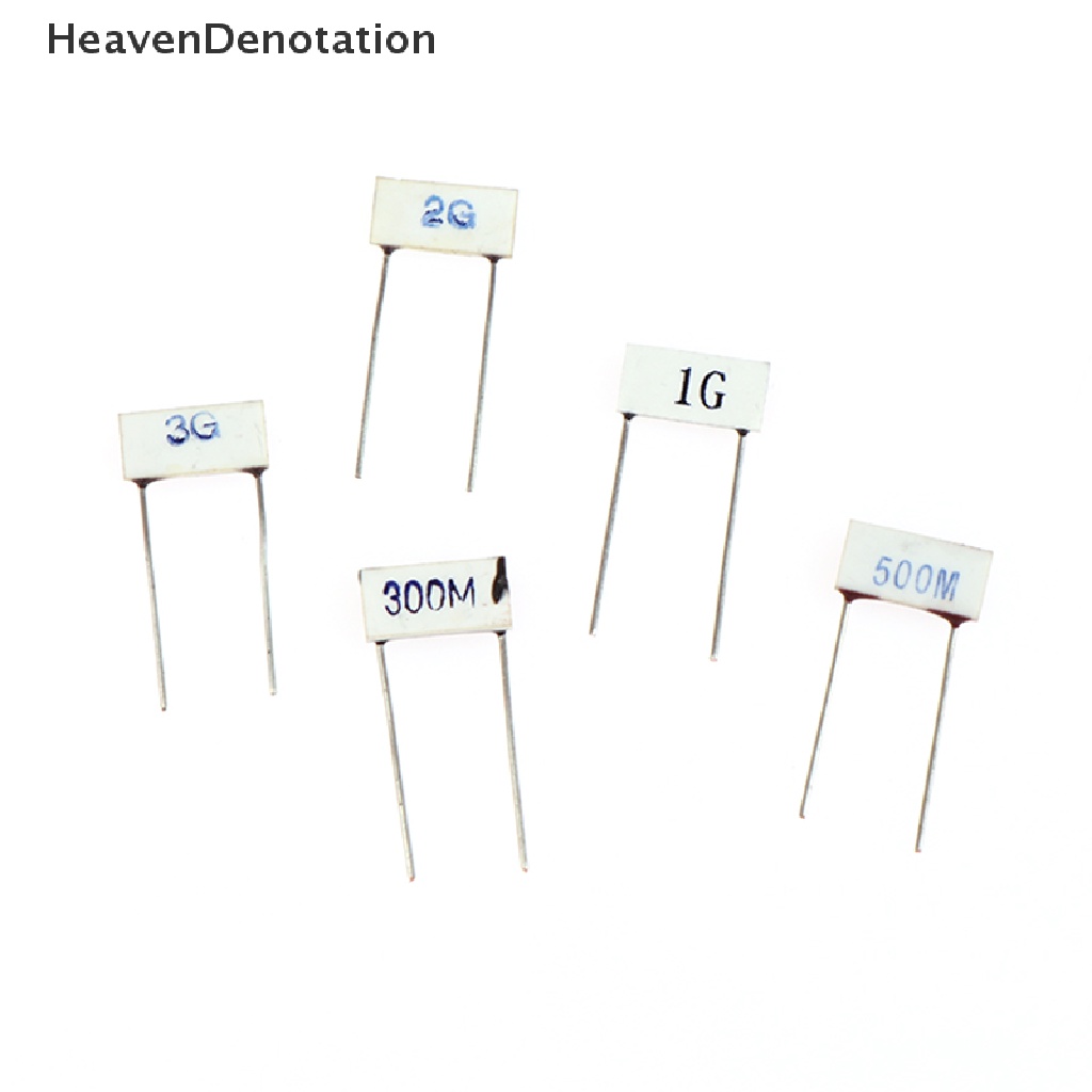 [HeavenDenotation] 2pcs/5pcs Chip Kaca Tahan Glasir 10 * 5mm 300M 500M 1G 2G 3G Ohm Resistor Tegangan Tinggi HDV