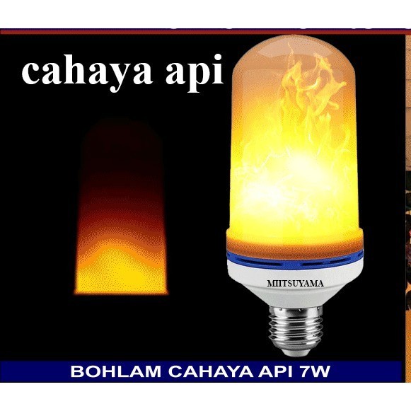 Barangunik2021 -Bohlam Lampu LED 7 Watt Cahaya Api Kuning Mitsuyama MS-9807F Flame