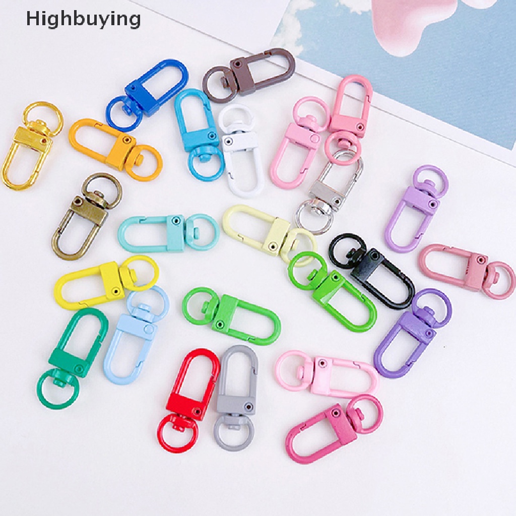 Hbid 5Pcs Lucu Permen Warna Gantungan Kunci Cincin Logam Lobster Clasp Clip Keychain Ring Rotatable Car Keychain DIY Ch Untuk Membuat Perhiasan Aksesoris Glory