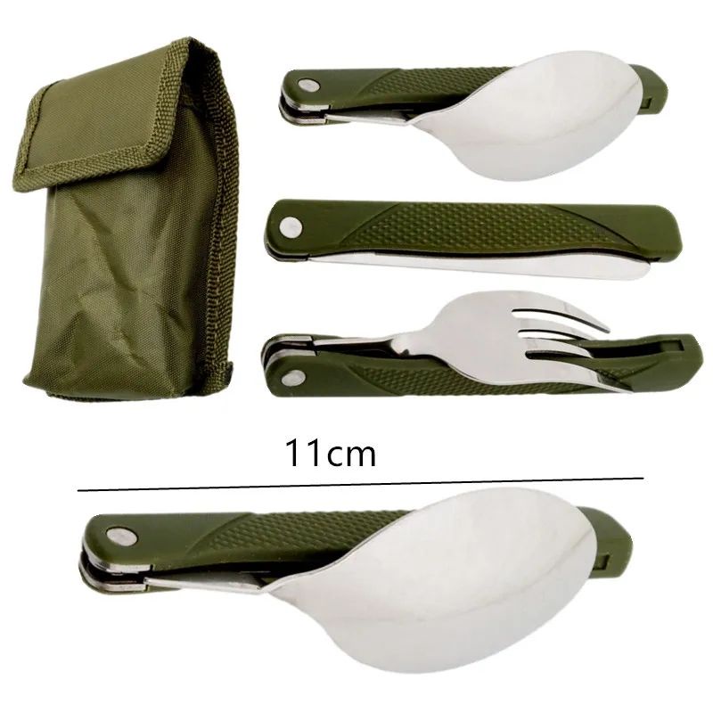 Sendok Garpu Pisau Lipat Set Alat Makan Camping Outdoor Travel Portable