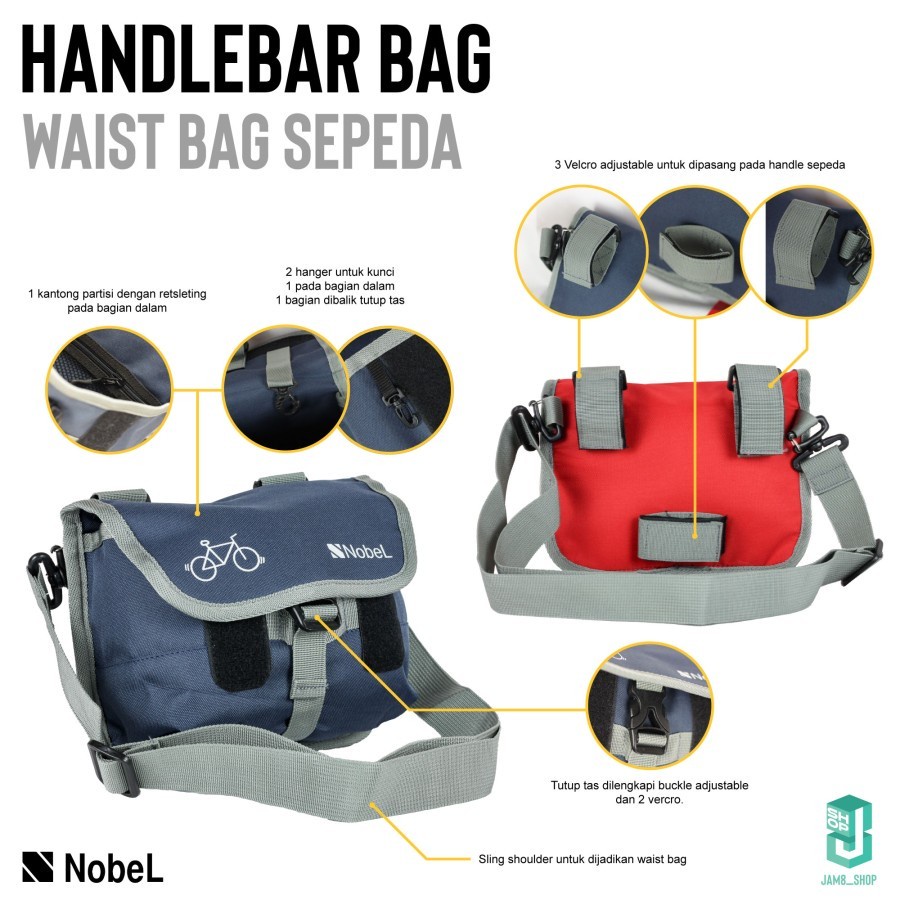 Tas Sepeda / Tas Stang / Bicycle Waist Bag / Handlebar Bag / Nobel