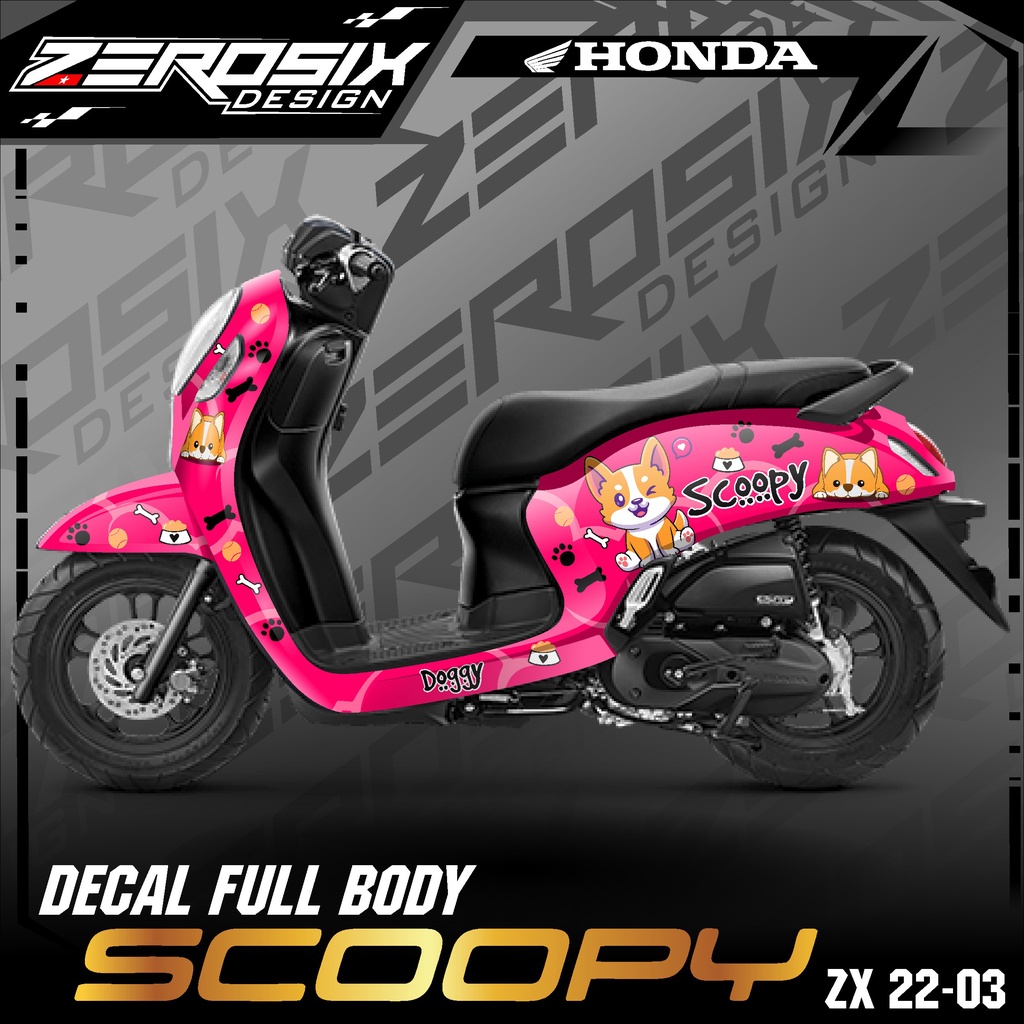 Decal Sticker Scoopy New 2021 - Stiker Scoopy Variasi Motor Termurah Motif Anjing Lucu