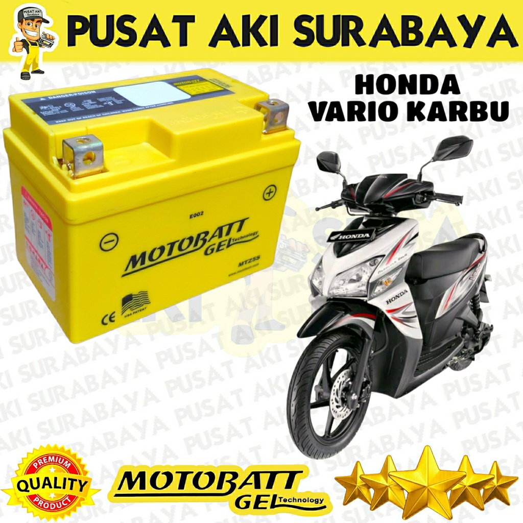 AKI KERING VARIO OLD 110 VARIO CW ACCU GEL MOTOBATT MTZ5S 12V 4.2 Ah JAMINAN GARANSI PRODUKSI BARU YTZ5S GTZ5S