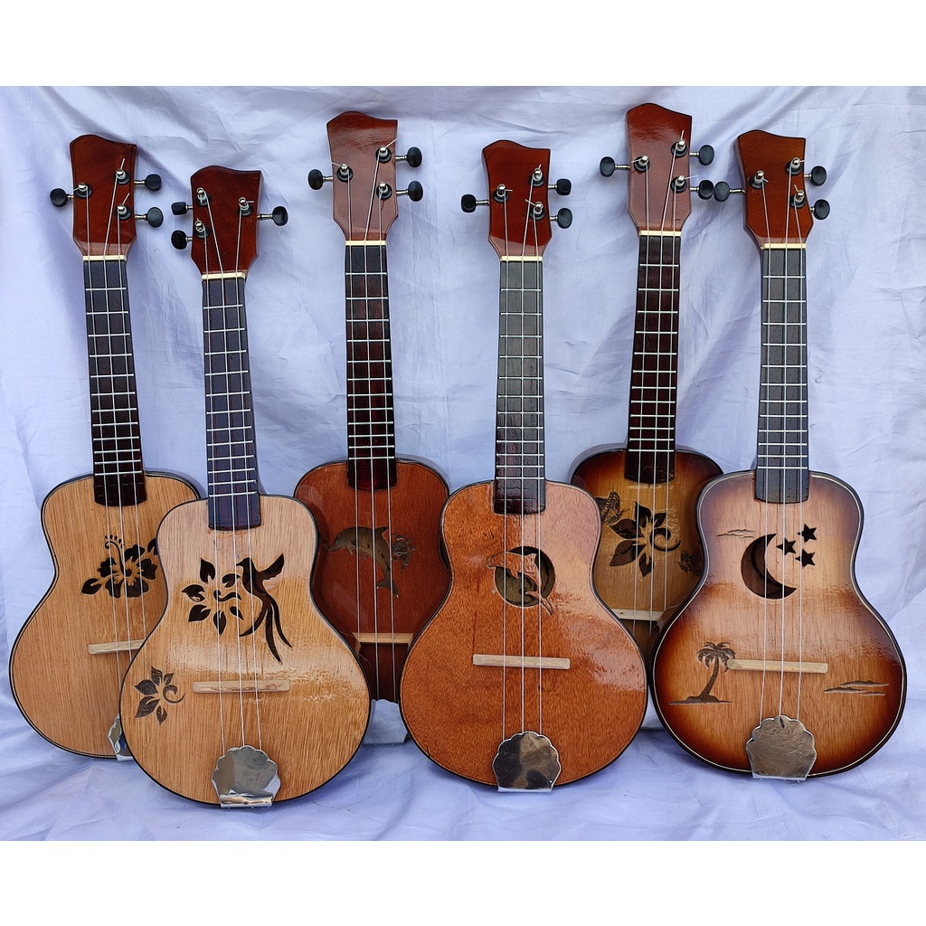 Ukulele Pare Motif Senar 4 dan 3 Murah Bahan Kayu