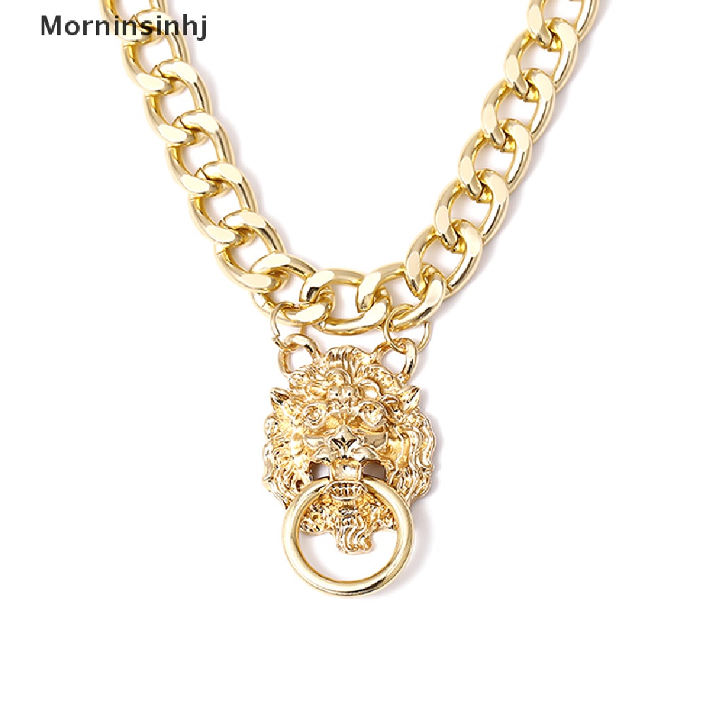 Mornin Logam Hip Hop Lion Locket Pendant Kalung Punk Rantai Wanita Gadis Baru id