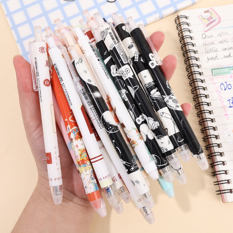 [Harga Grosir] 0.5mm Press-type Pen Kawaii Anime Pattern Gel Pen Dihapus Pena Netral Siswa Menulis Alat Tulis Kantor Sekolah Ujian Perlengkapan Menulis Kartun Signature Pen