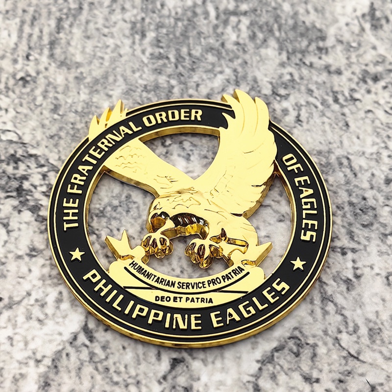 Philippine Eagle Hollowed-out Metal Stiker Mobil Eagles Emblem Stiker Auto Styling Dekorasi Aksesoris Mobil Jendela Samping Elang Emblem Stiker