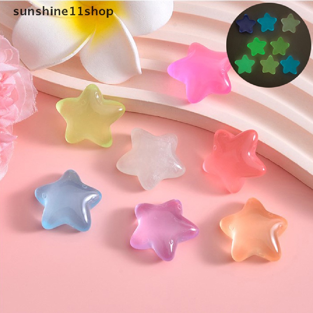 Sho 10Pcs Kartun Neon Bintang Laut resin Aksesoris Grosir manual diy Bahan headrope Aksesoris Rambut Ponsel Kulkas er N